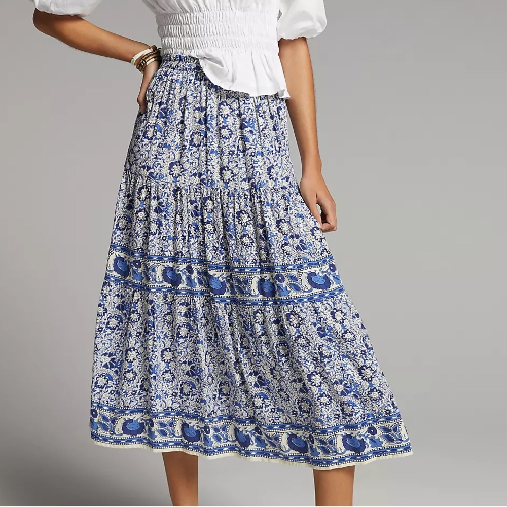 Anthropologie Beachgold Sora Tiered
Midi Skirt NWT Size Medium